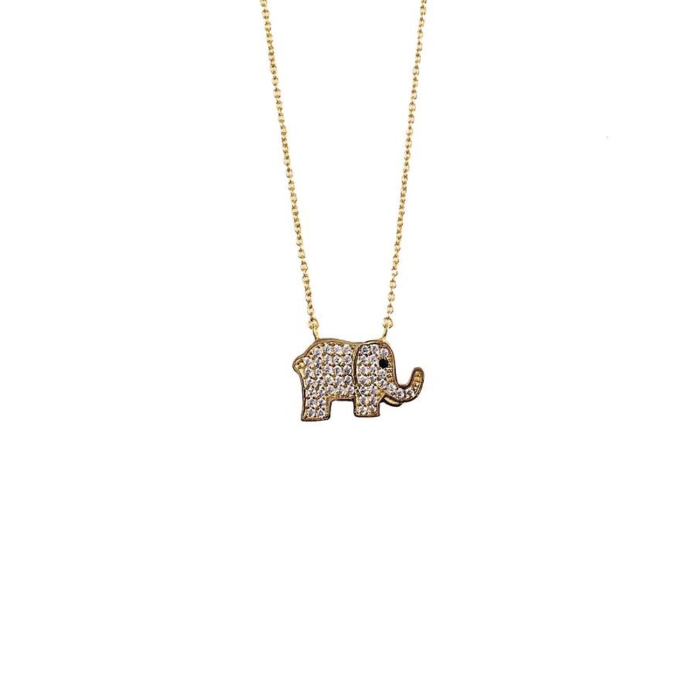 Elephant Pave Icon Necklace